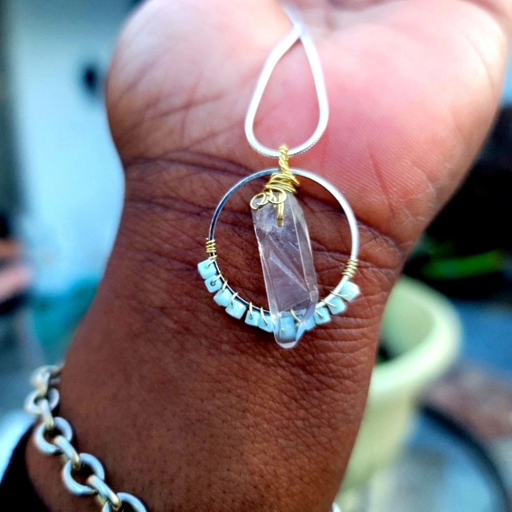 Sterling Silver Minty Quartz Necklace